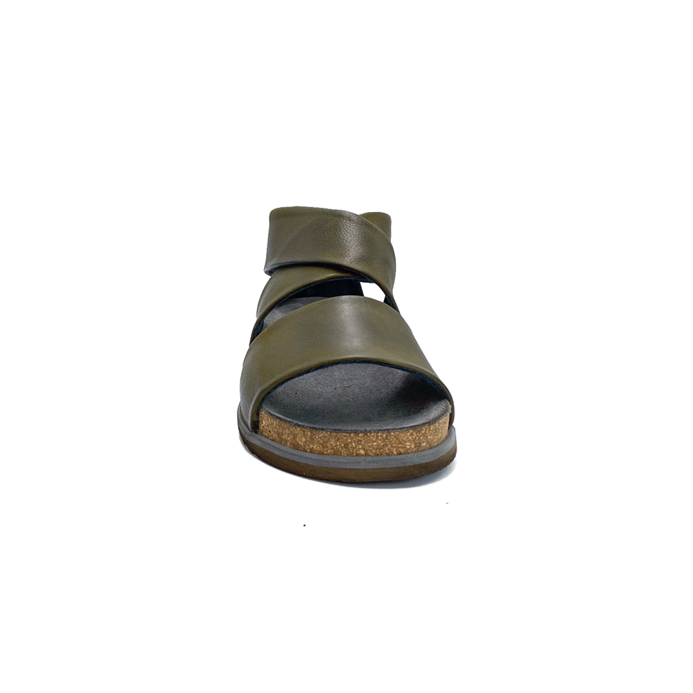 Lofina Sandal m/kork lynlås bag Carciofo