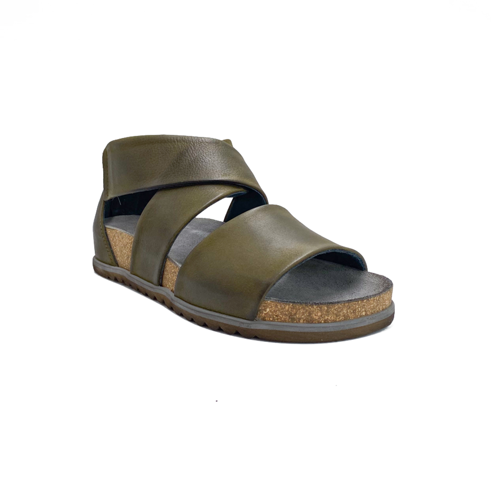 Lofina Sandal m/kork lynlås bag Carciofo