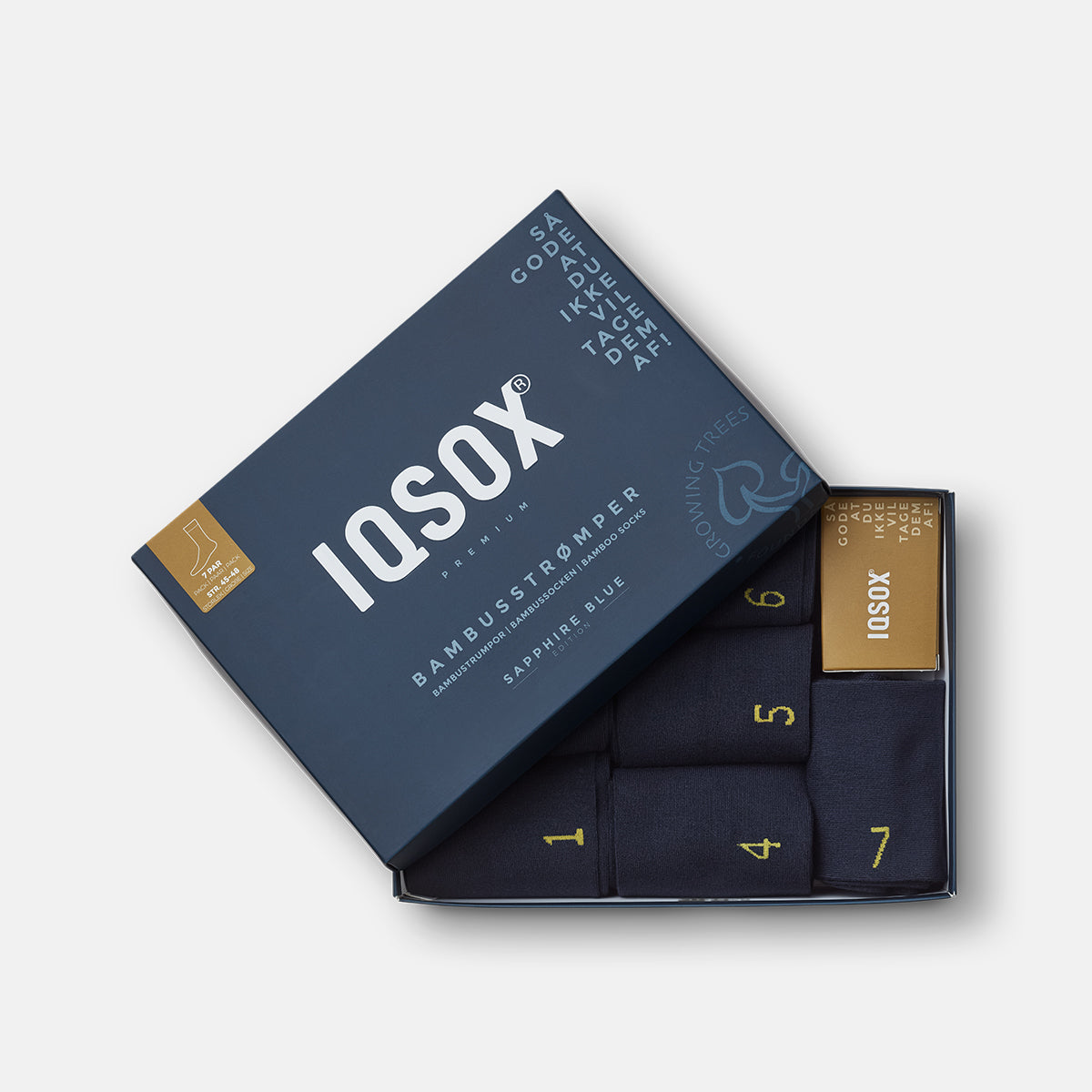 IQSOX 7 par strømper bambus Sapphire Bue