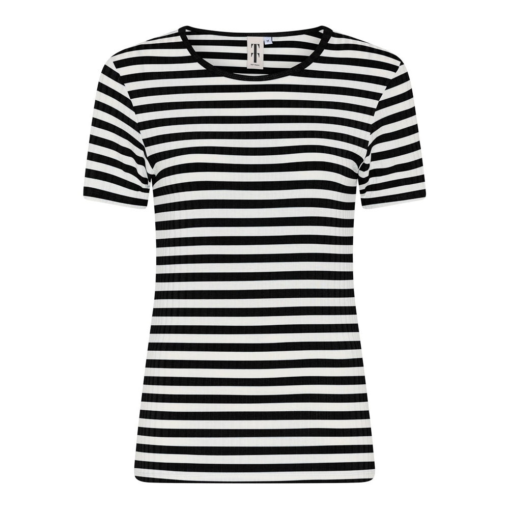Tif Tiffy Janett TT SS Small Stribet T-shirt Stribet Sort/hvid