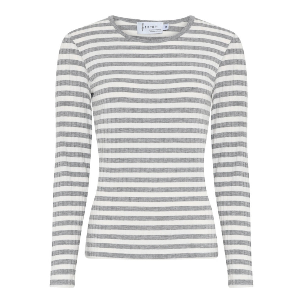 Tif Tiffy Janett TT Stribet T-shirt Stribet Grå/hvid