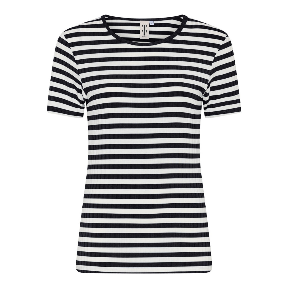 Tif Tiffy Janett TT SS Small Stribet T-shirt Stribet Navy/White