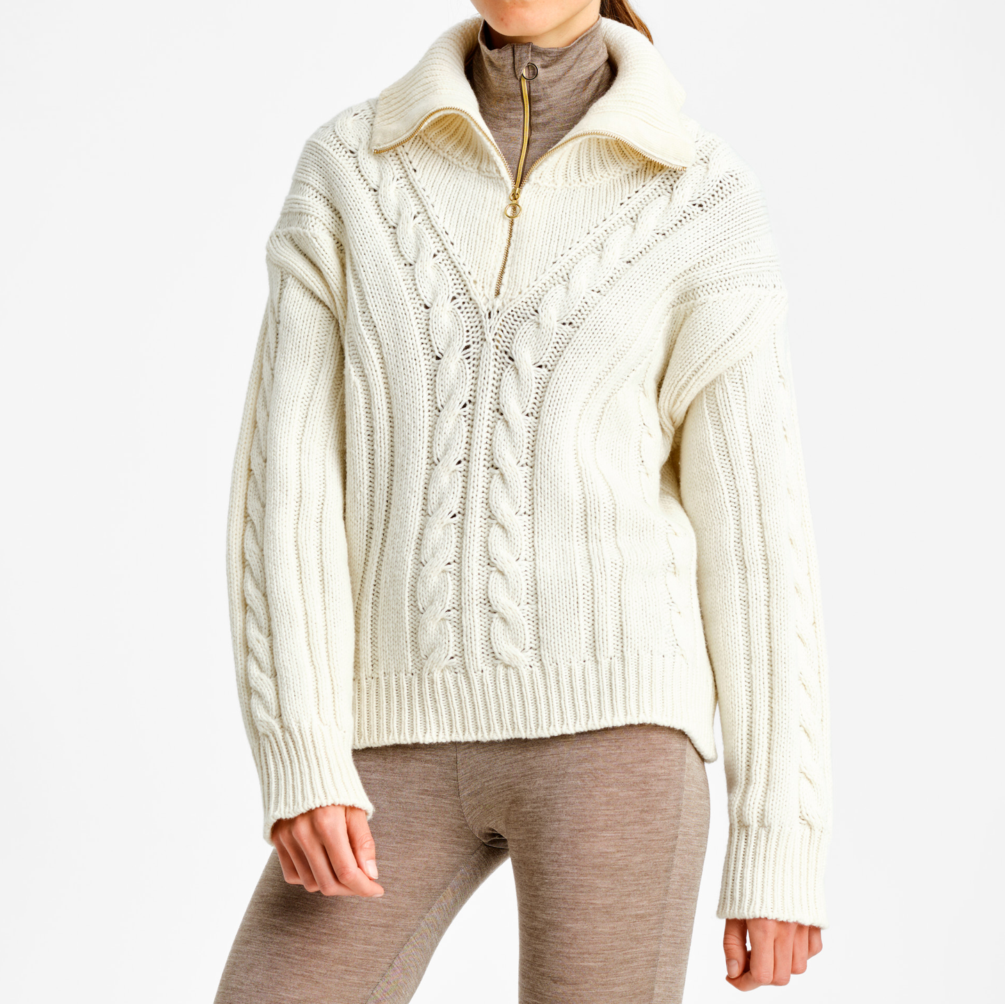 We Norwegians Trysil Ziup sweater cream