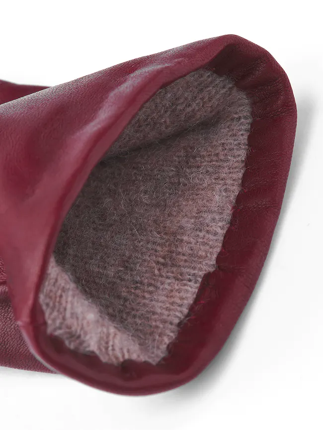 Hestra Dame Skindhandske Elisabeth Dark red