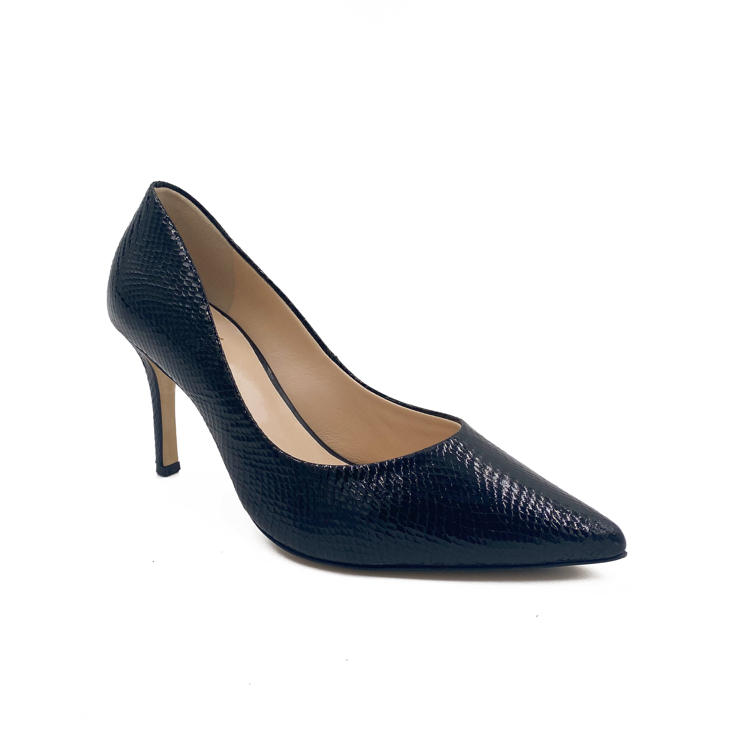 Högl Pumps m/tynd hæl Black Metallic Vip