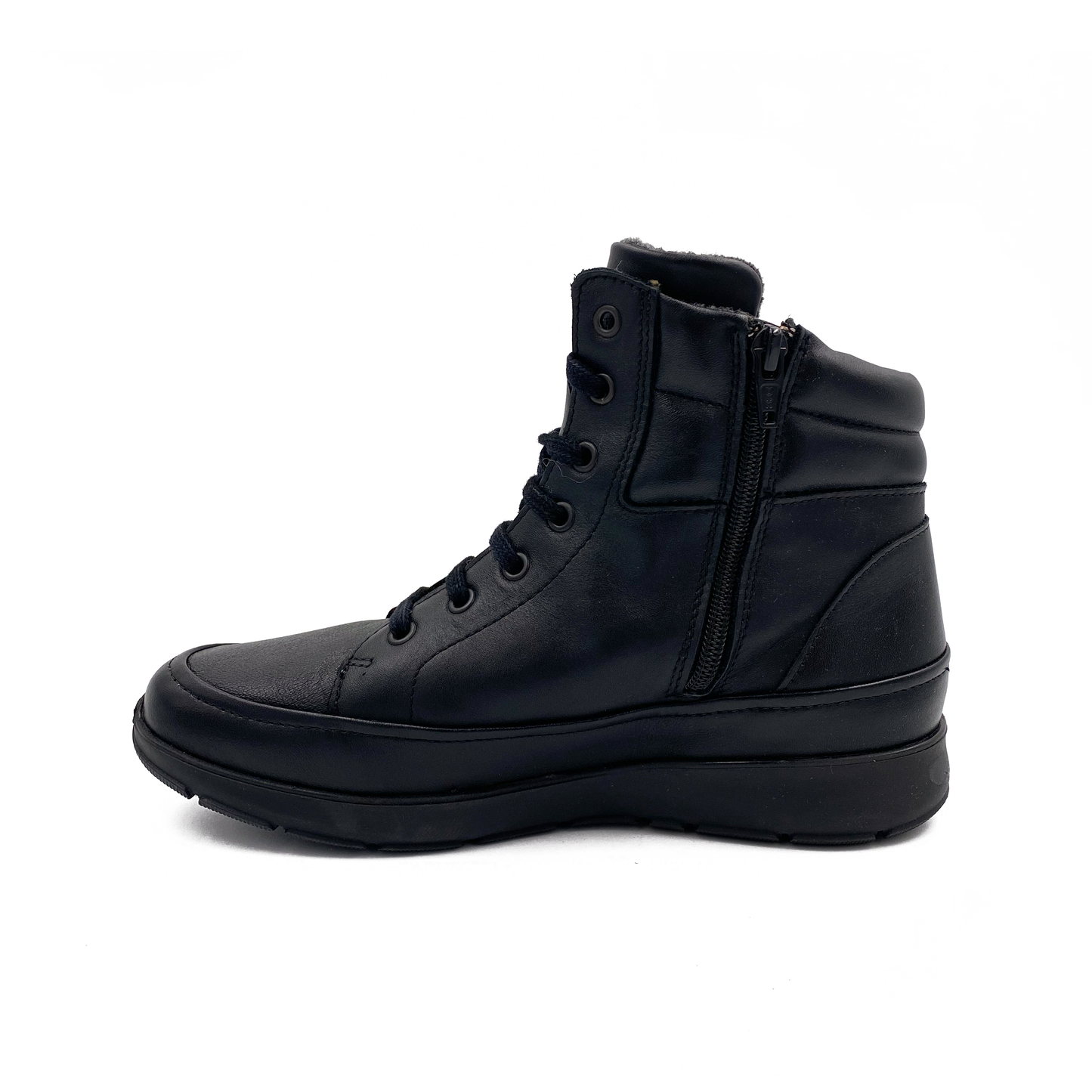 new feet støvler m/ snøre/lyn og stretch sort