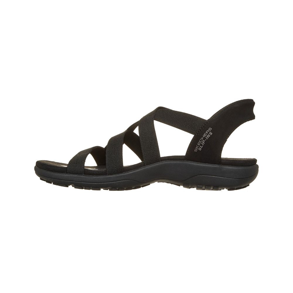 Skechers Sandal Dame Slip in Reggae Slim Stretch Flex Black