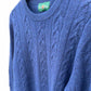 Alan Paine Pembridge Inst Slv Cable & Bar Crew Neck Indigo