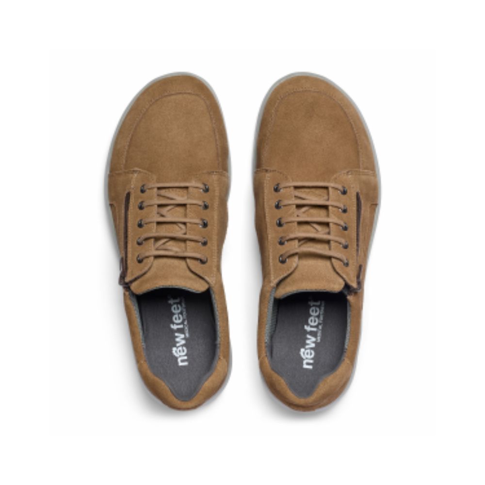 New Feet Herre Snøresko m/lynlås Tanned Suede