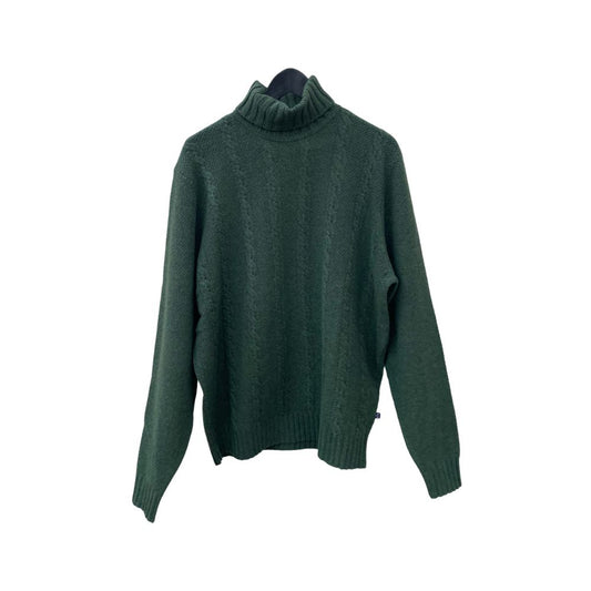 Alan Paine Firkin Cable & Moss Front Roll Neck Rosemary