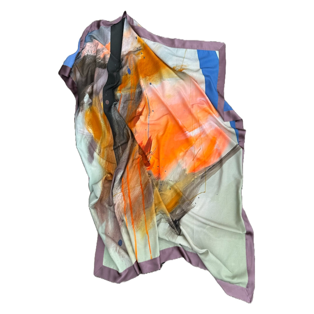 Mind of Line tørklæde Silke/Bomuld 140x140cm