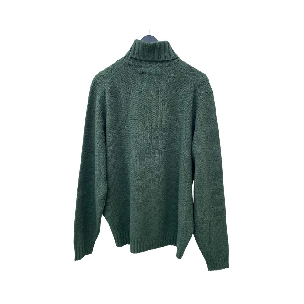 Alan Paine Firkin Cable & Moss Front Roll Neck Rosemary