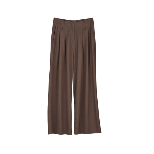 YIN STUDIO LouLou Pants Brown Pinstripe