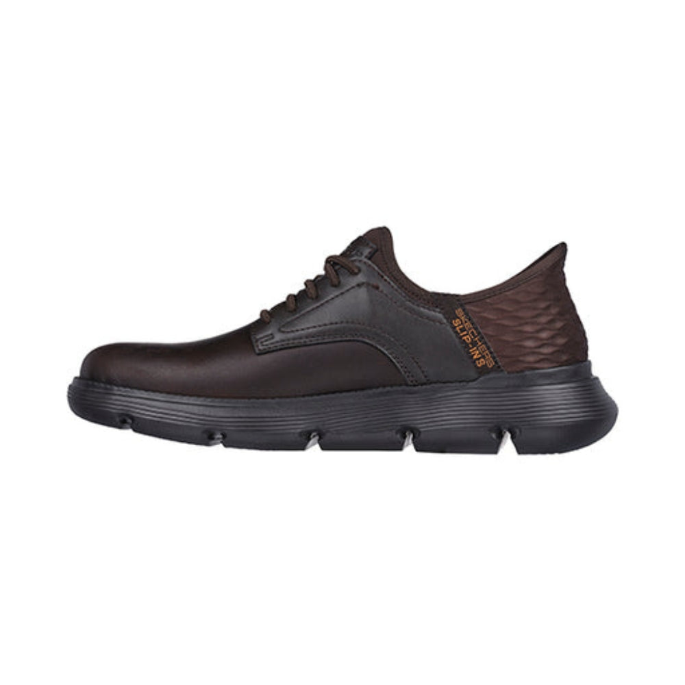 Skechers Herre Slip in Brown Leather