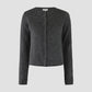 Six Ames Vaskebjørnsstrik Cardigan Dark Grey Melange