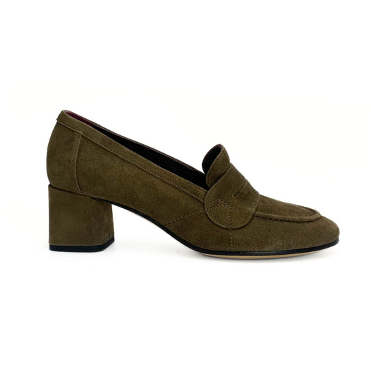 Pomme D'or Loafer m/hæl Ruskind Military