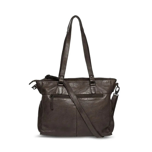 Pia Ries Stor Skuldertaske m/rem Brown