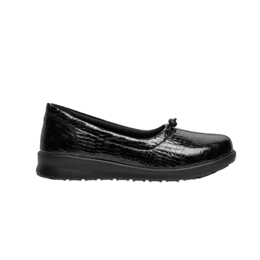 New Feet  Ballerina m/elastik Snøre Sort Krokolak