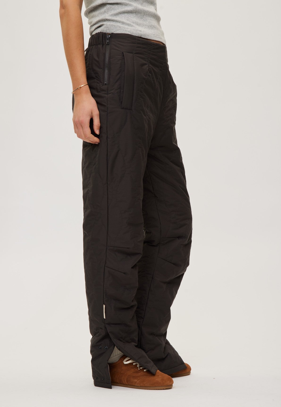 RETHINKIT Quilted Trousers Field Almost Black