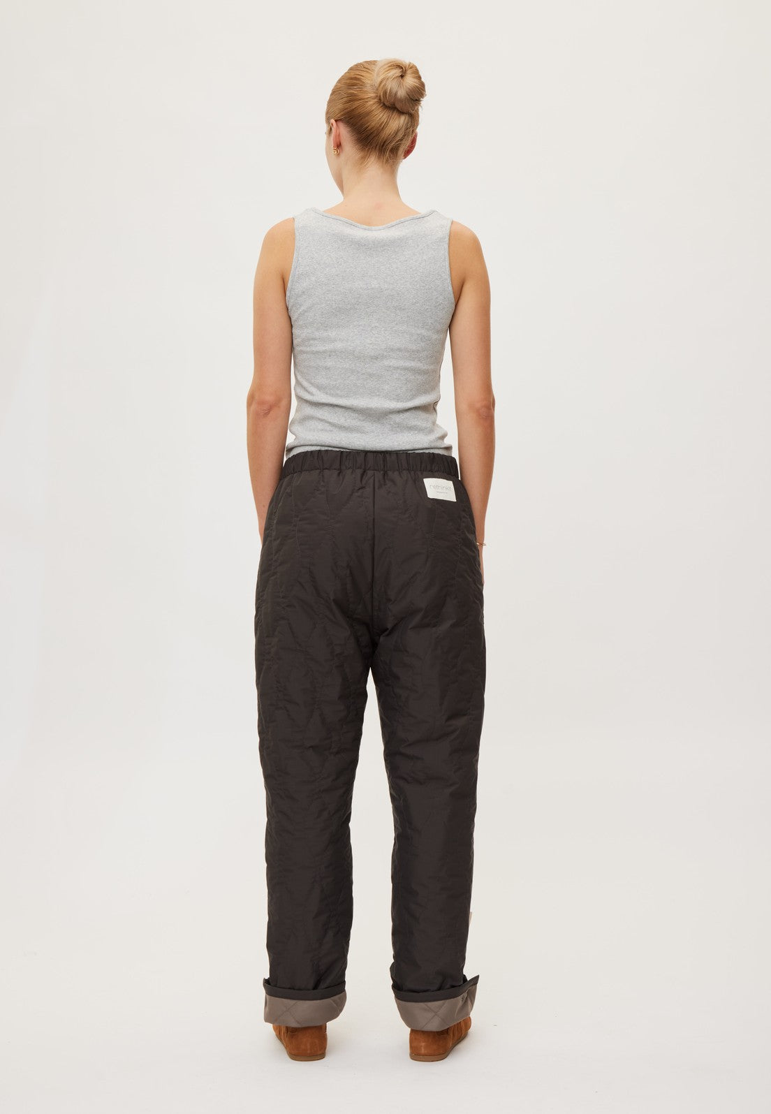 RETHINKIT Quilted Trousers Field Almost Black