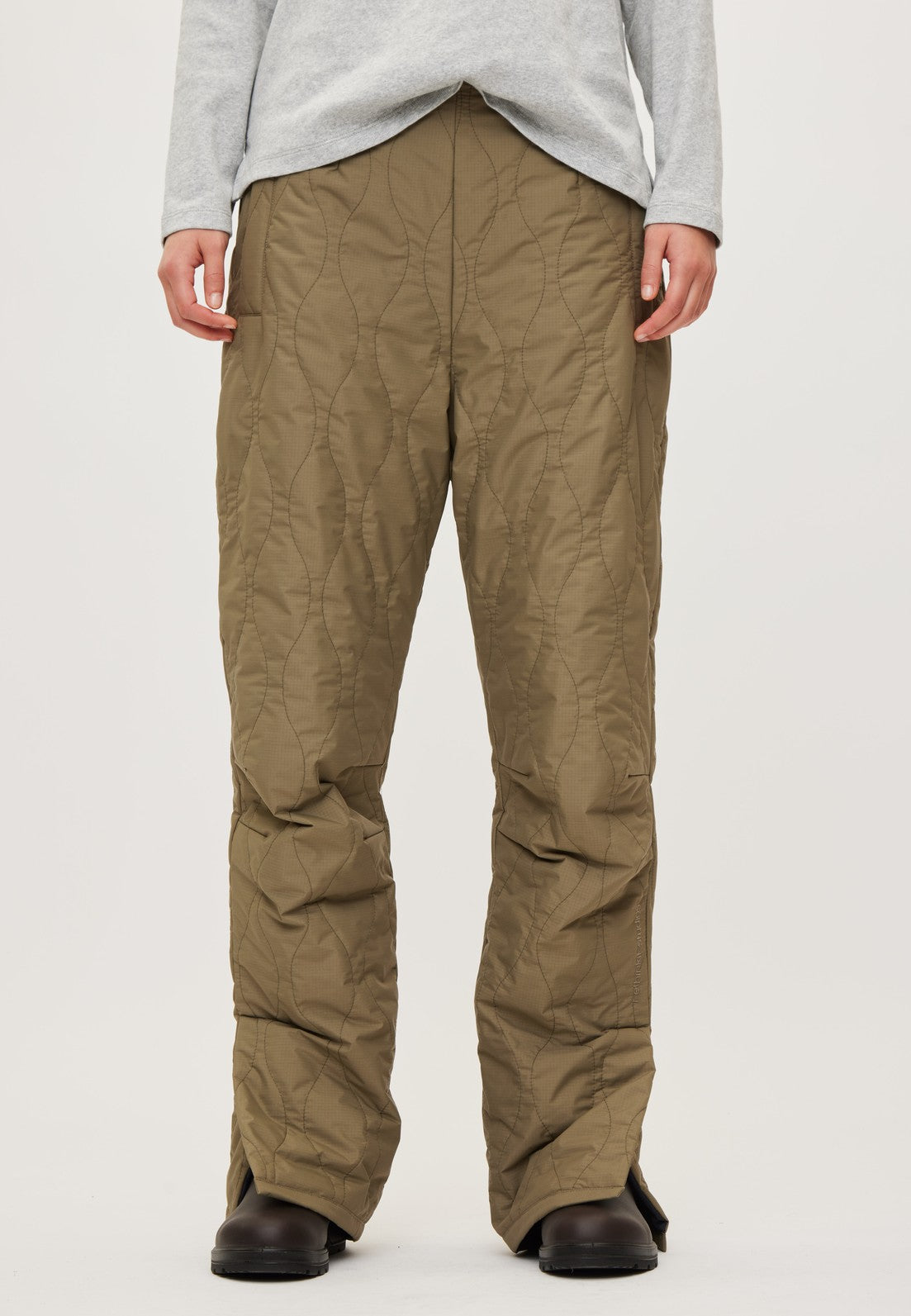 RETHINKIT Quilted Trousers Field Dust Green