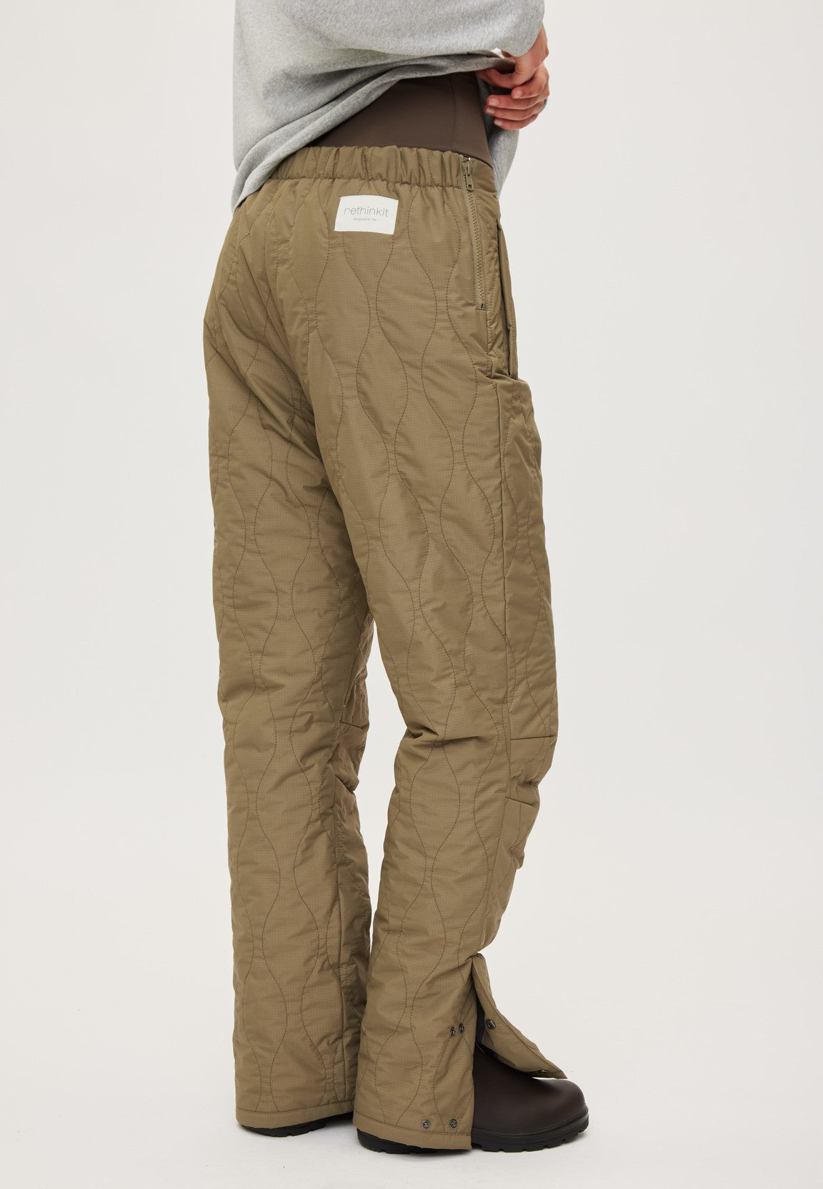 RETHINKIT Quilted Trousers Field Dust Green