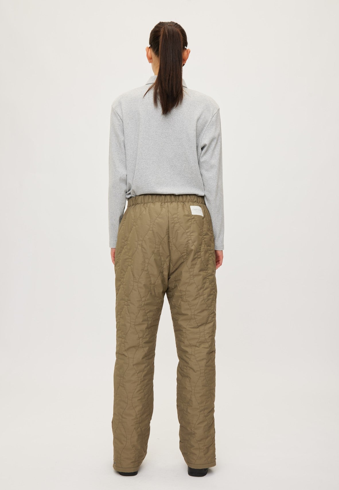 RETHINKIT Quilted Trousers Field Dust Green
