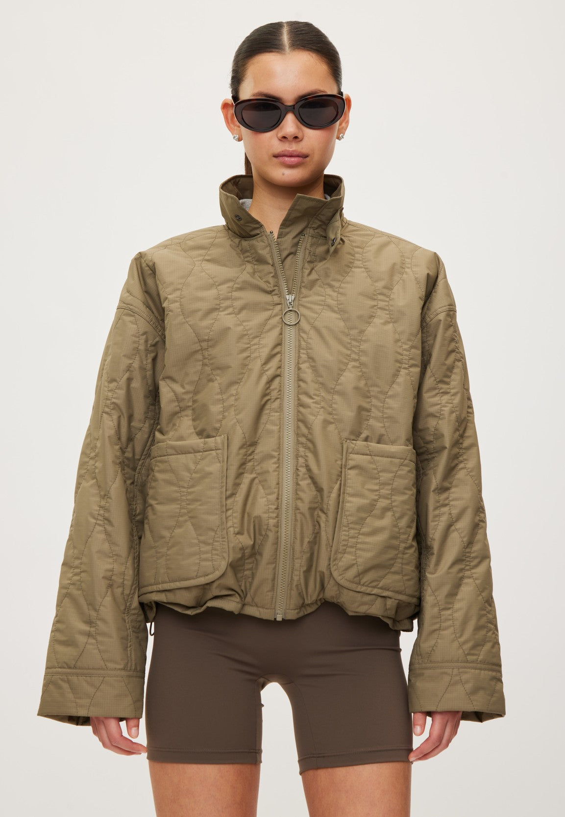 RETHINKIT Quilted Jacket Field Dust Green