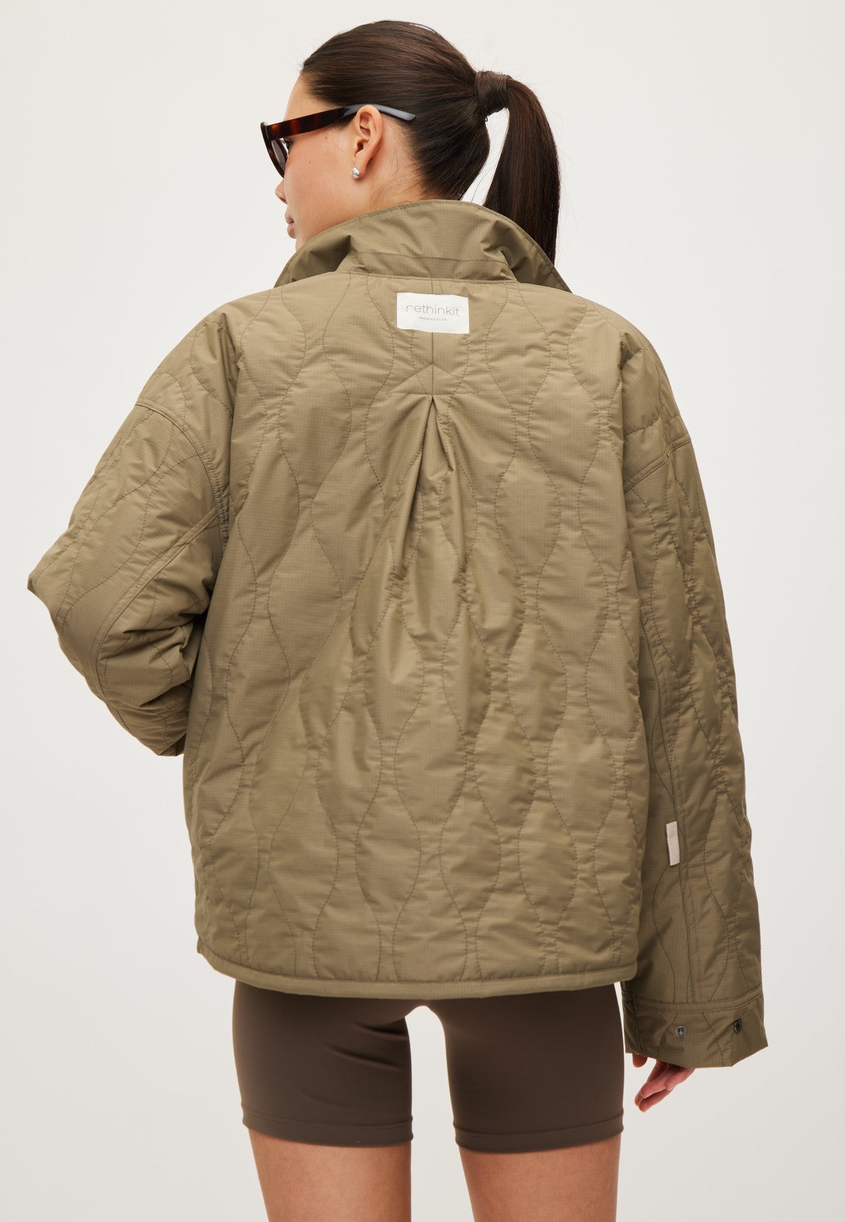 RETHINKIT Quilted Jacket Field Dust Green