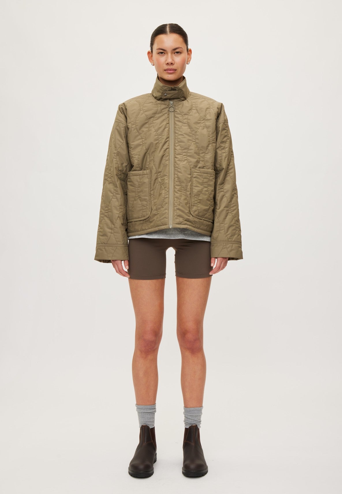 RETHINKIT Quilted Jacket Field Dust Green