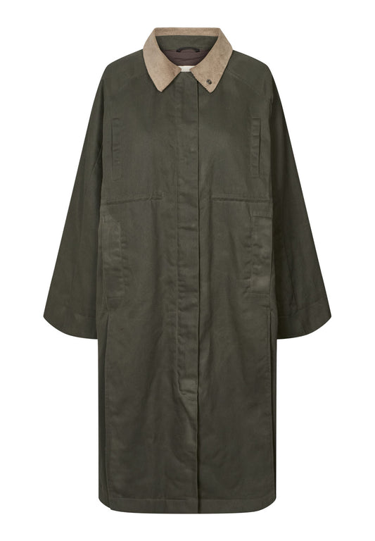 RETHINKIT Waxed Coat Cloudy Dark Soil