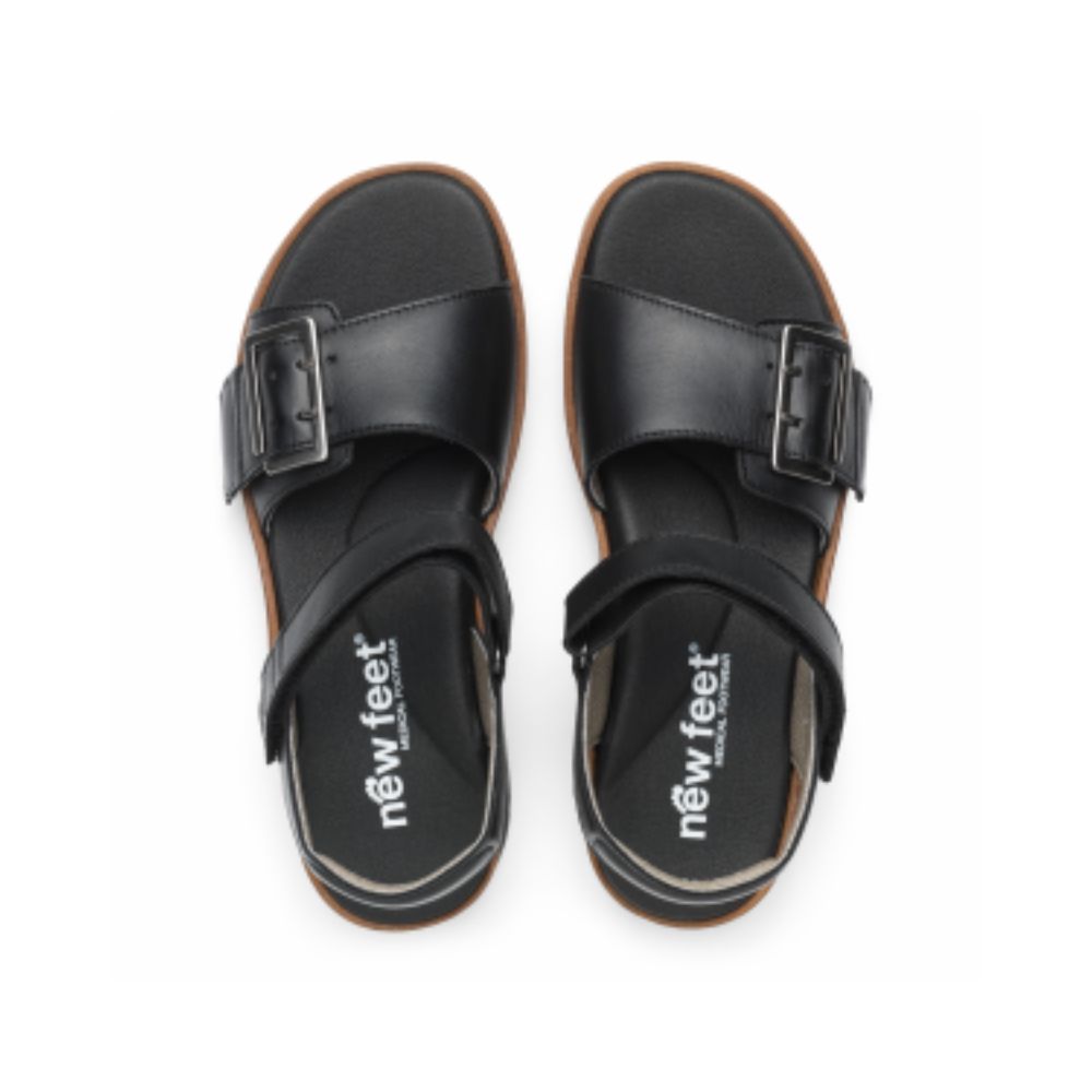 New Feet Sandal m/spænde og velcro Black