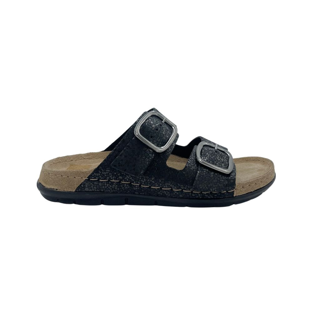 Rohde Sandal blød m/2 remme Sort Struktur