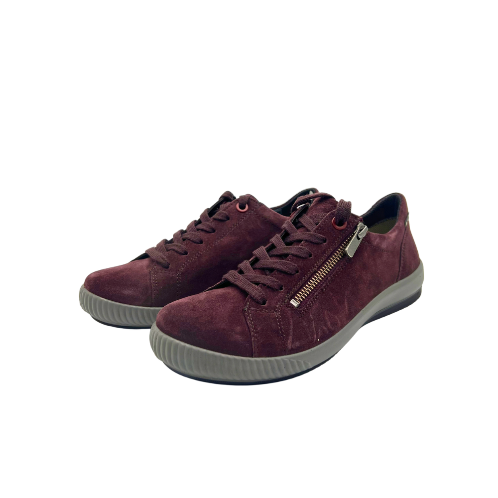 Legero Sko Tanaro m/snøre og lynlås ruskind Dark cherry