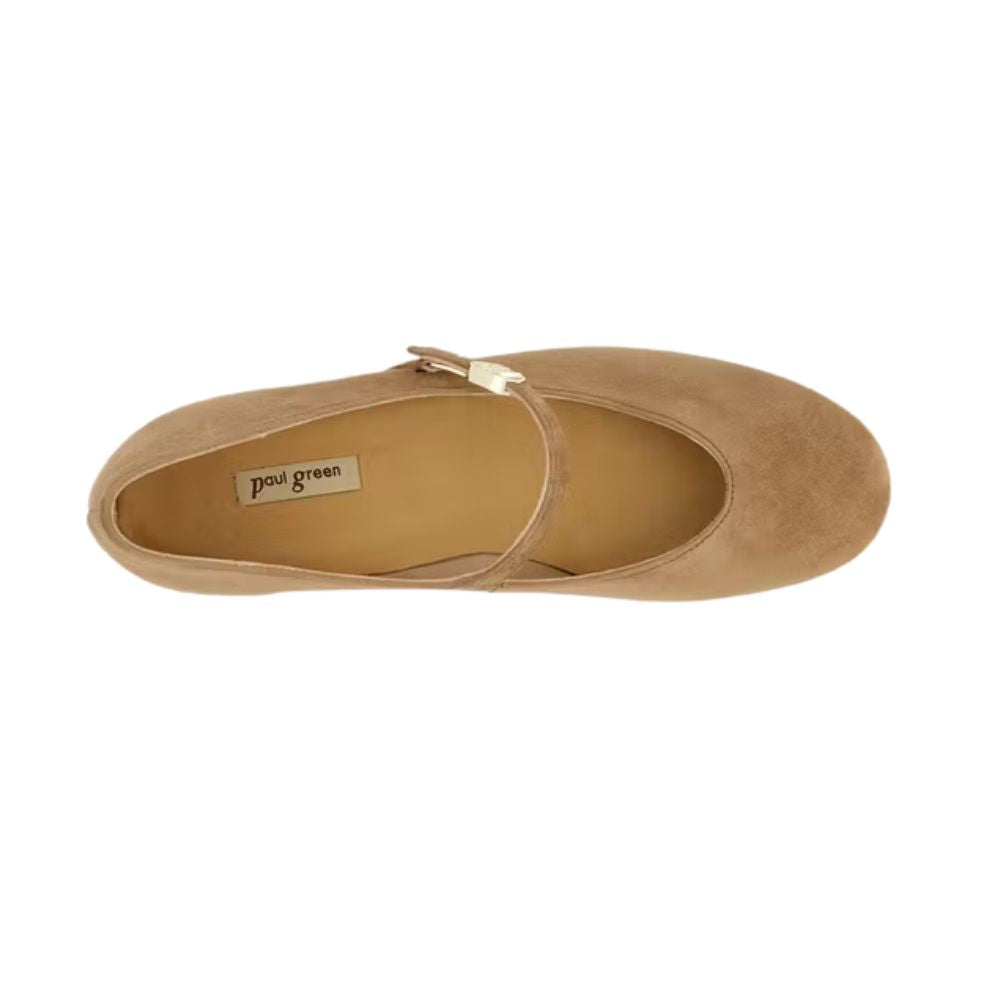 Paul Green Ballerina m/ rem Suede Nut