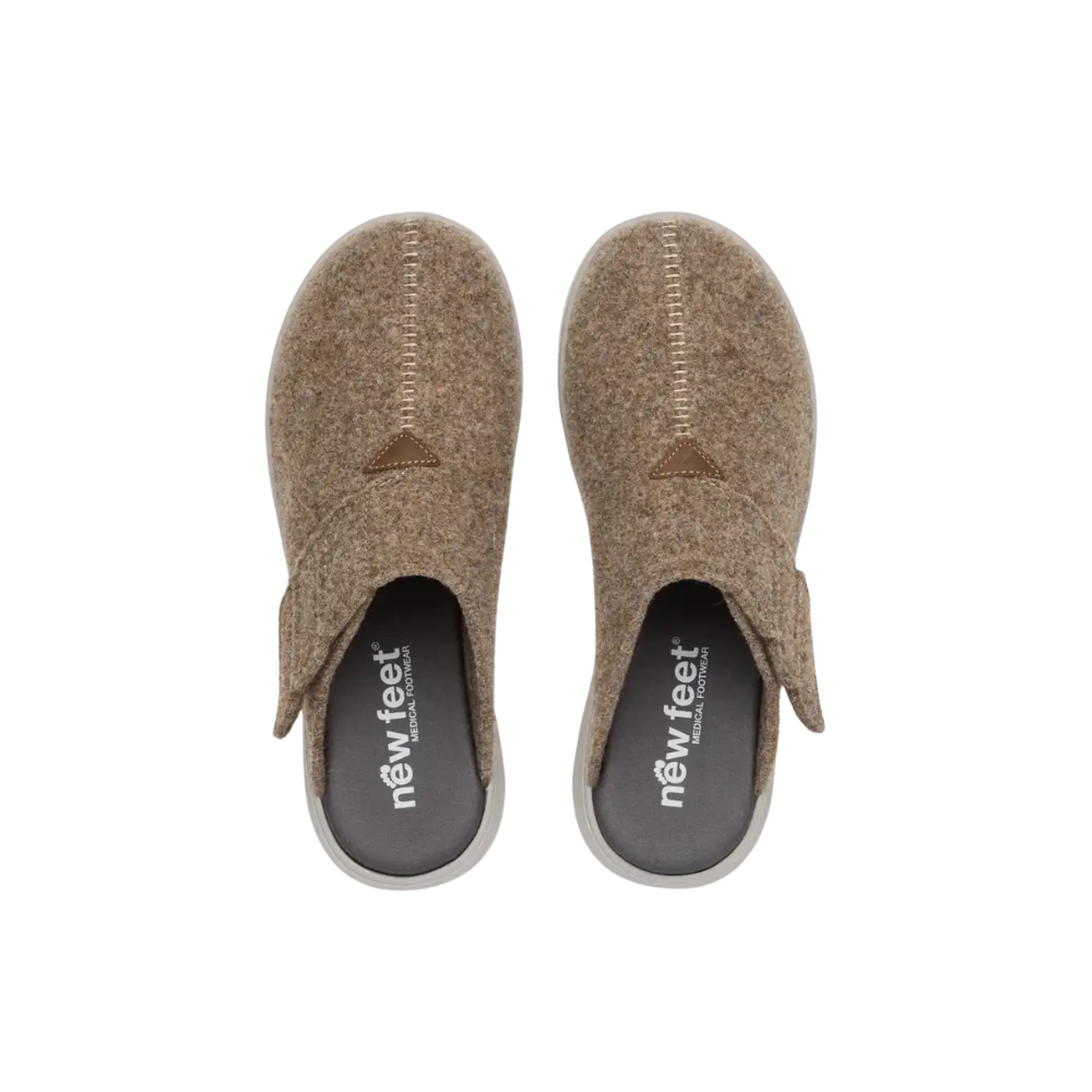 New Feet Hjemmesko m/velcro Brown