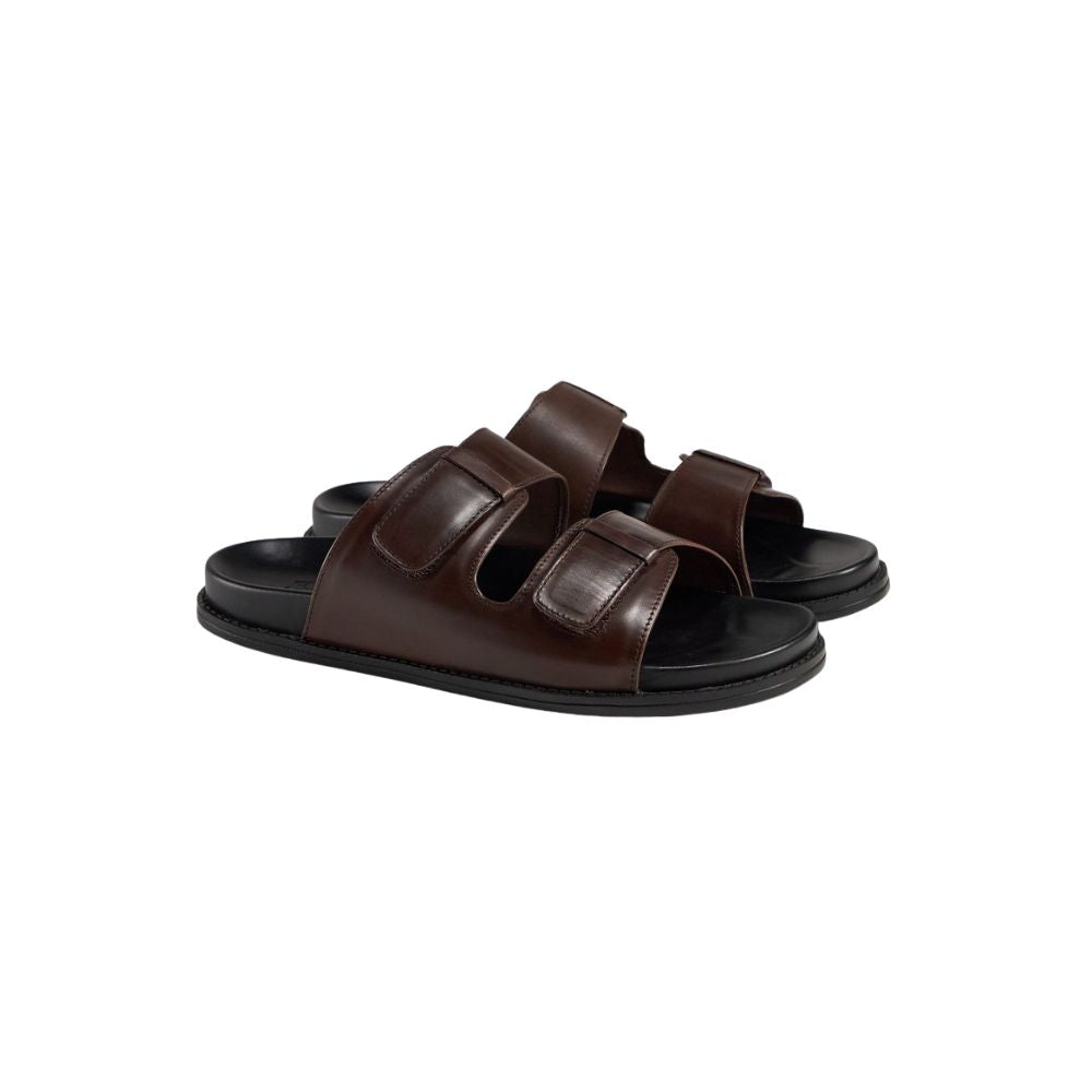TGA Sandal m/velcro Calf Leather Brown