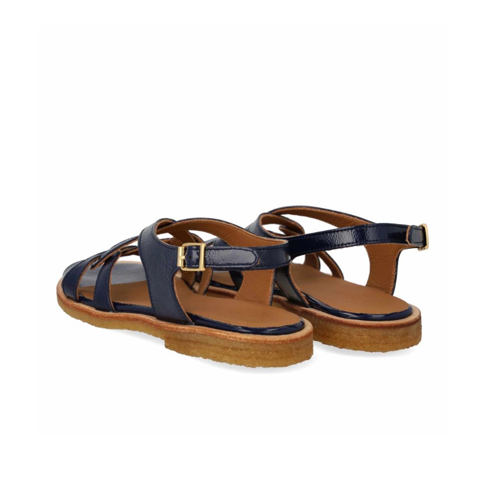 Angulus Sandal m/hælrem flettet Lak Navy