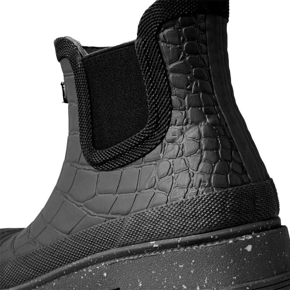 Woden Gummistøvle Liv Croco Waterproof Black