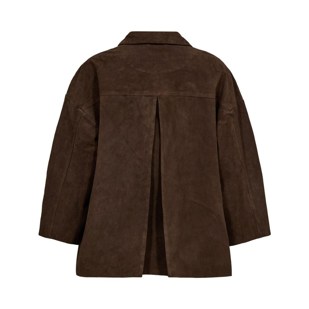DEPECHE TonjaDep Suede Oversize Shirt Dusty Brown