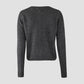 Six Ames Vaskebjørnsstrik Cardigan Dark Grey Melange