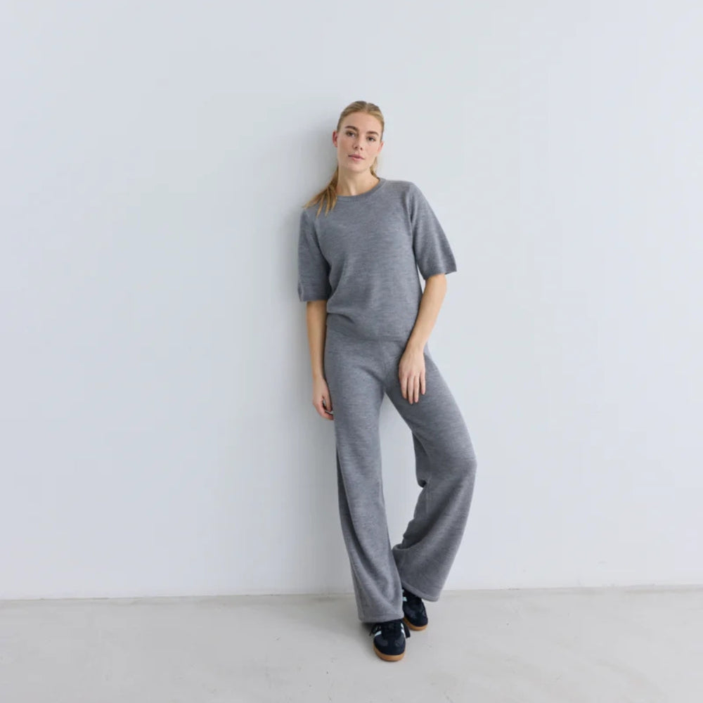 RETHINKIT Wool Short Sleeve Keep Me Light Grey Melange