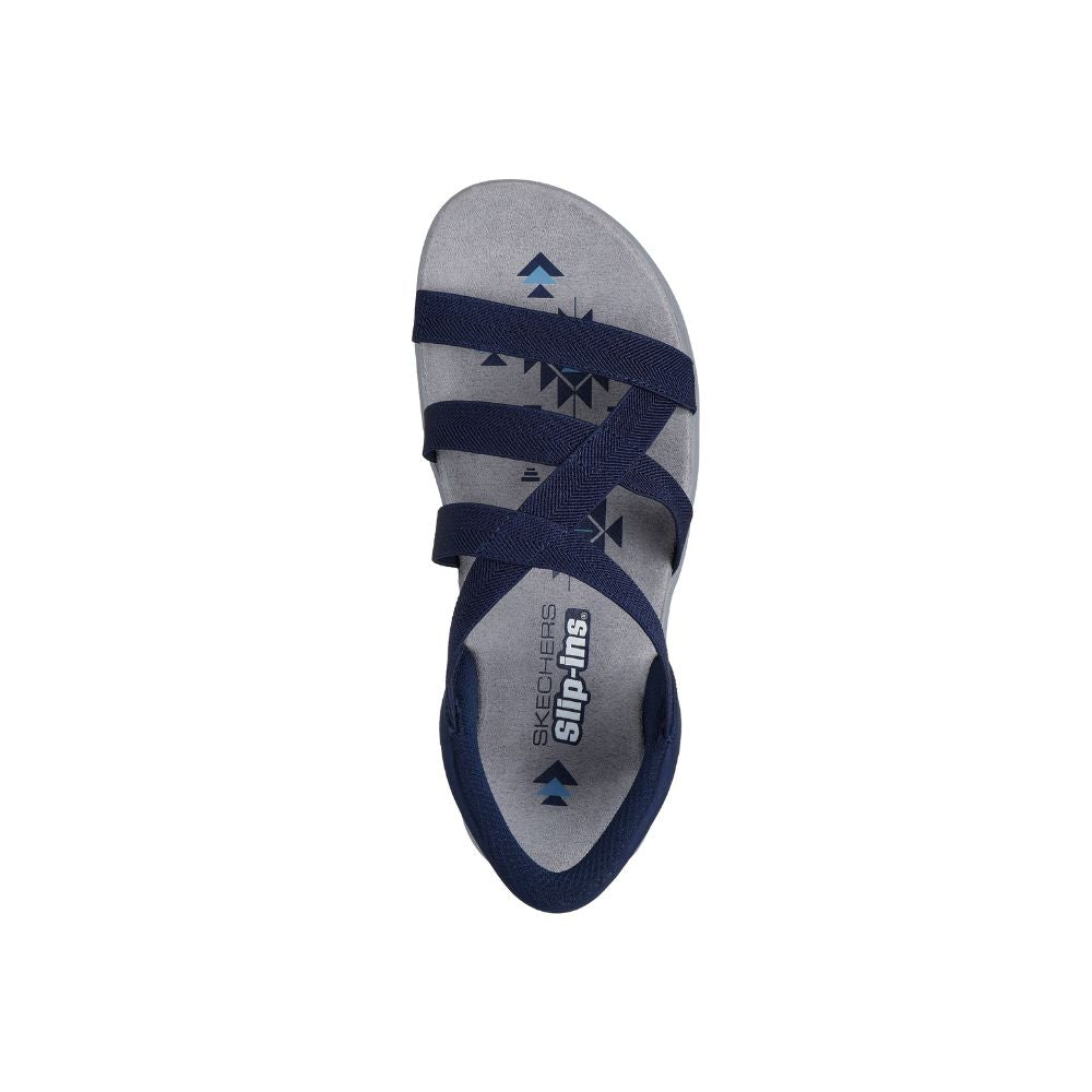Skechers Sandal Dame Slip in Reggae Slim Stretch Flex Navy