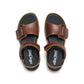 New Feet Sandal m/ velcro Plain Leather Brown