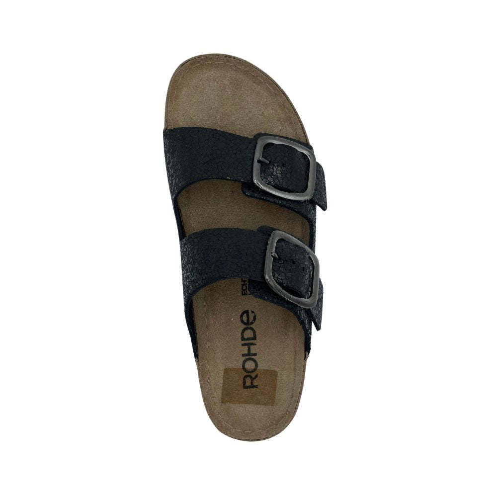 Rohde Sandal blød m/2 remme Sort Struktur