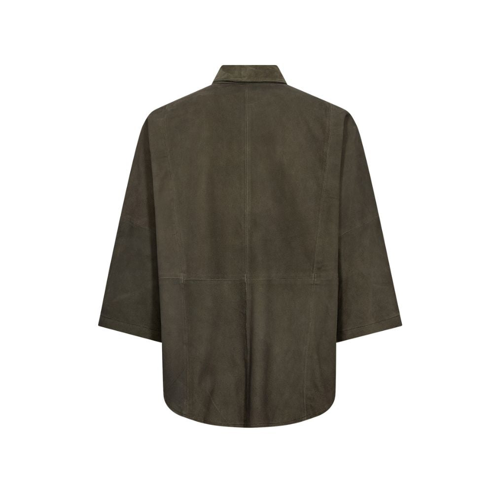 DEPECHE TennaDep Suede Shirt Khaki