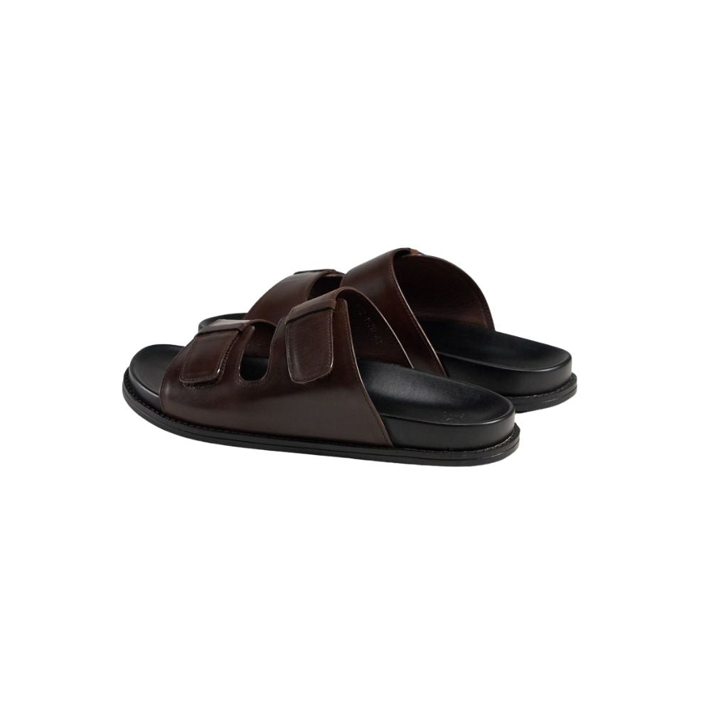 TGA Sandal m/velcro Calf Leather Brown
