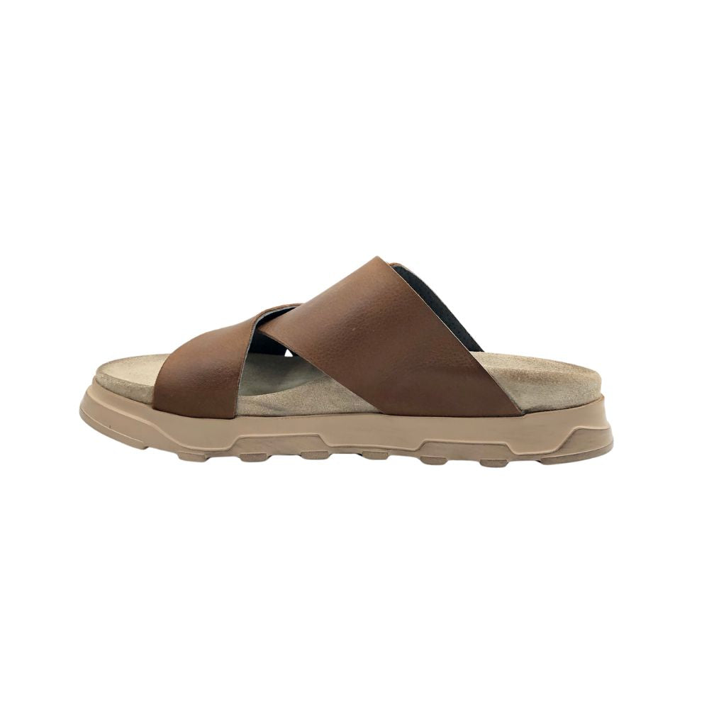 Lofina Slippers m/kryds og spænde Caramello