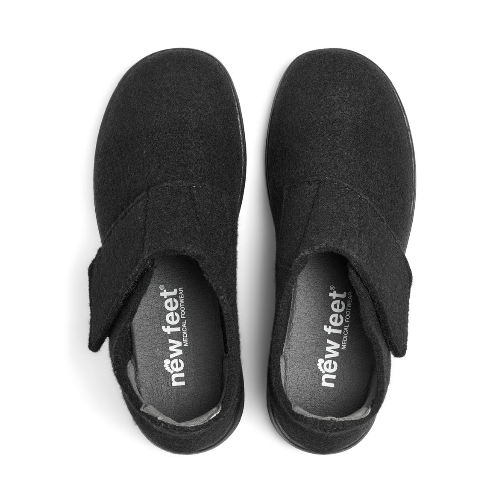 New Feet Hjemmesko m/velcro Black