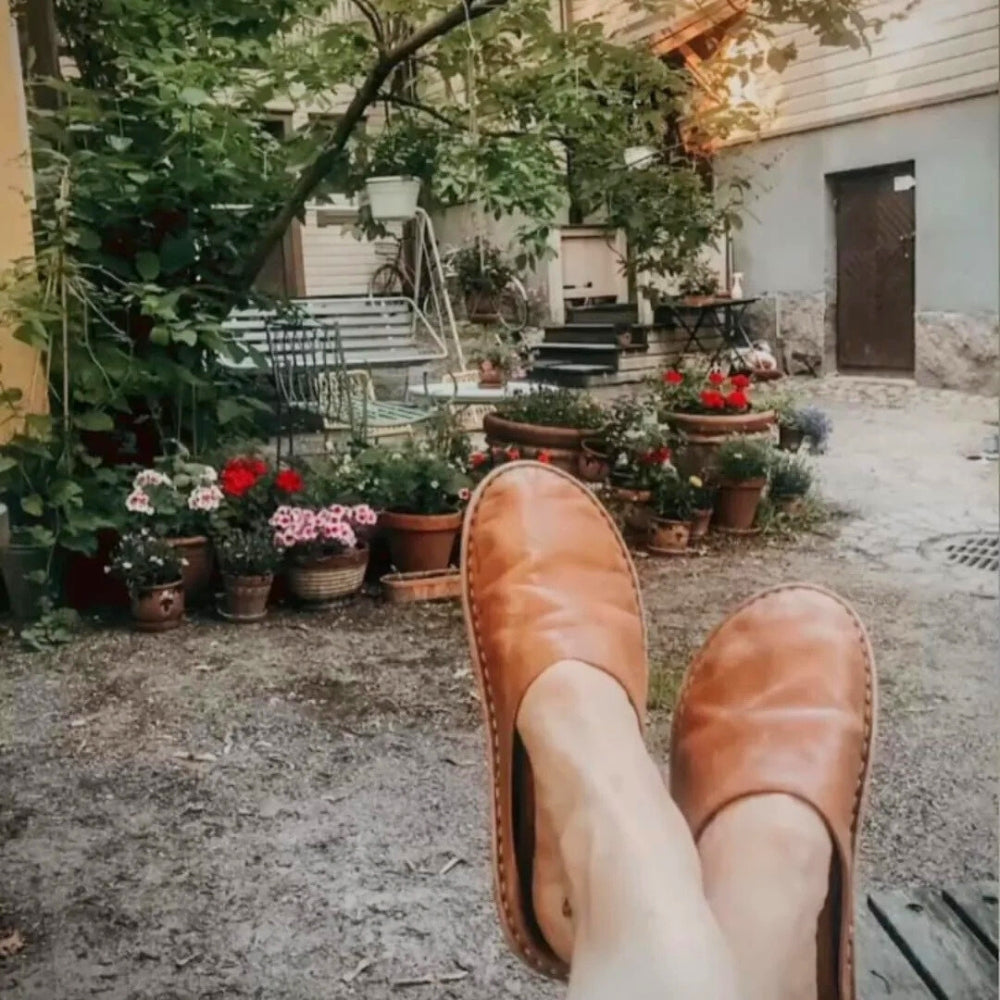 VIBA Tøffel Roma Leather Cognac Brown
